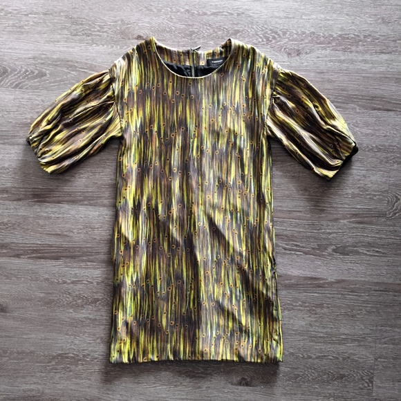 Thakoon Dresses & Skirts - thakoon wool silk peacock balloon sleeve gold tunic party dress small s …